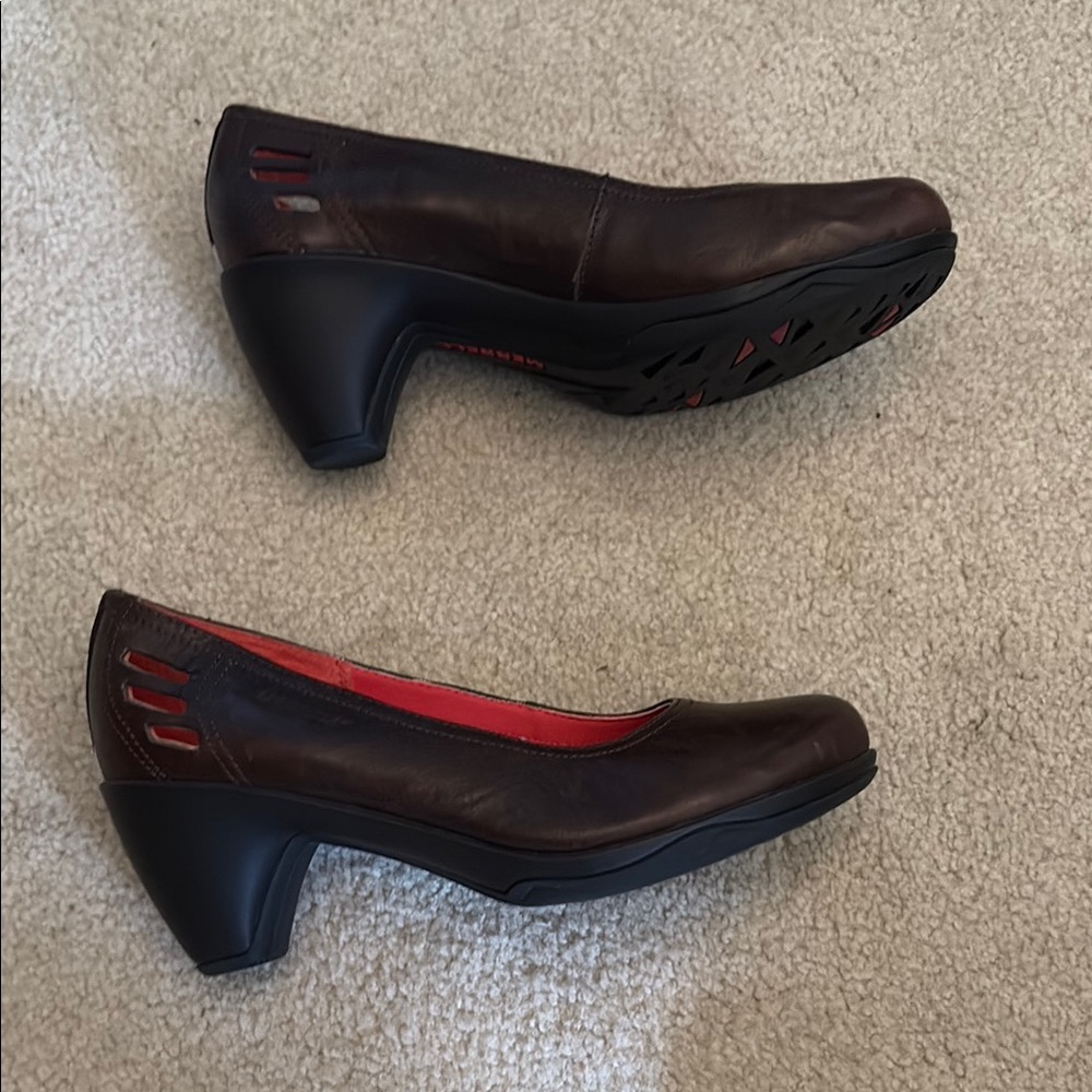 Merrell Coffee Brown Evera Bicycle Pumps/Comfort Heels-7